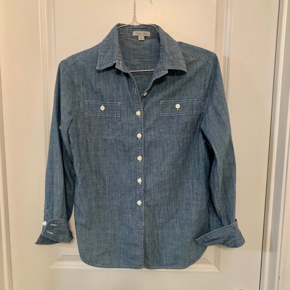 Per Se Casual Jean Shirt